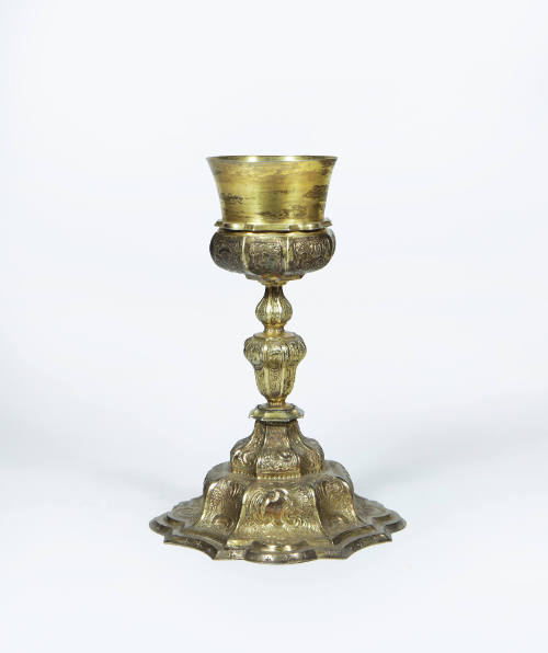 Chalice, c. 1858
Mexico
Gold alloy; 9 1/4 x 6 1/2 in. 
8010
