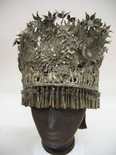 Festival Headdress, 20th Century
Miao culture; Southeast Guizhou Province, China
Cut silver w…