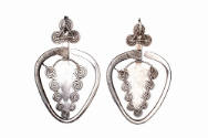 Reverse Teardrop Earrings, 20th Century
Miao culture; Guizhou Province, China
Silver; 6 × 3 3…