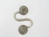 S-Shaped Counterweight, 20th Century
Dong or Miao culture; Guizhou Province, China
Silver; 5 …