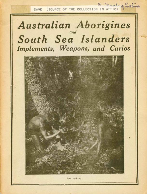 Australian Aborigines and South Sea Islanders Implements, Weapons, and Curios, 1929
Tyrrell’s …