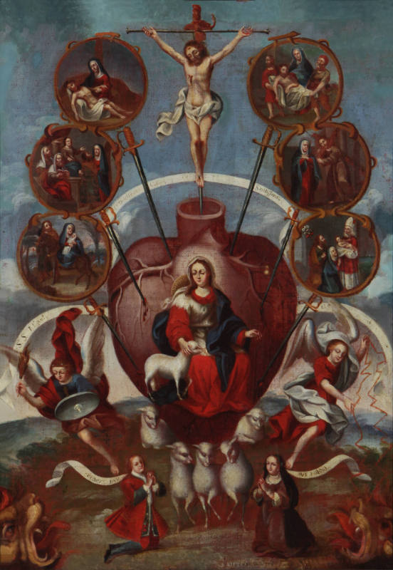 Heart of Mary, c. 1750
Miguel Ballejo y Mandirano; Mexico
Oil on canvas; 30 x 22 in.
89.22.2…