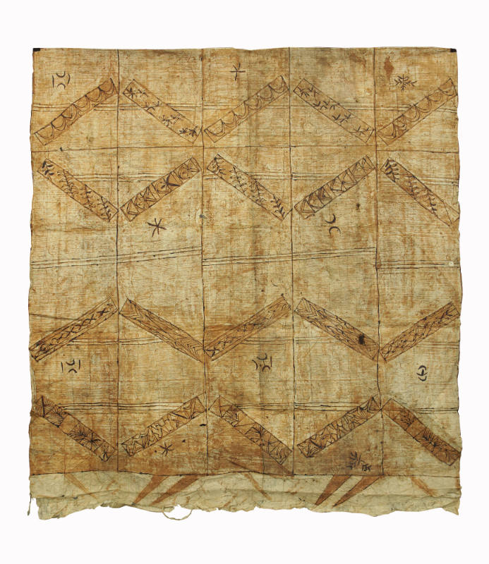 Tapa Cloth, mid 19th to early 20th Century
Tonga or Samoa, Polynesia
Bark and pigment; 105 × …