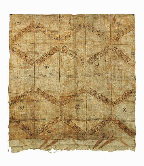 Tapa Cloth, mid 19th to early 20th Century
Tonga or Samoa, Polynesia
Bark and pigment; 105 × …