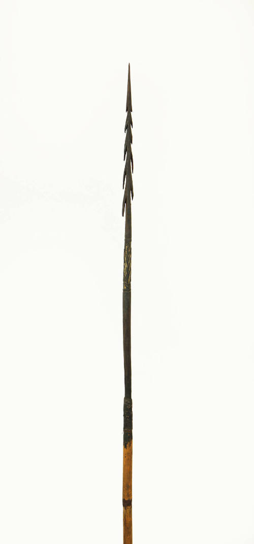 Barbed Arrow, mid 19th to early 20th Century
Oceania
Wood, pigment and fiber; 59 3/4 × 3/8 × …