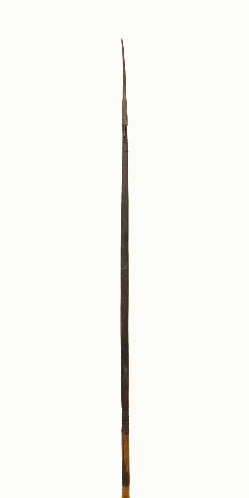 Barbed Arrow, mid 19th to early 20th Century
Oceania
Wood, bone and fiber; 44 5/8 × 1/2 × 3/8…