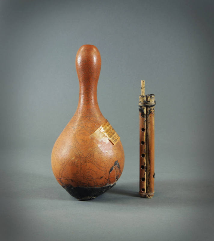 Wind Instrument for Snake Charming (Pungi), mid 19th to early 20th Century
Sri Lanka
Gourd, w…