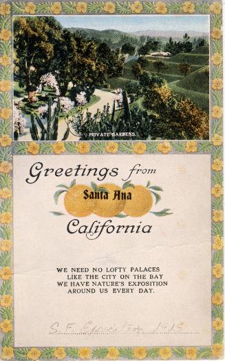 Postcard, 1915
M. Kashower Co.; Los Angeles, California
Paper and ink; 5 7/16 × 3 3/8 in.
81…