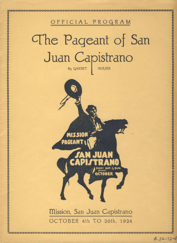 Program for 1924 Pageant of San Juan Capistrano
