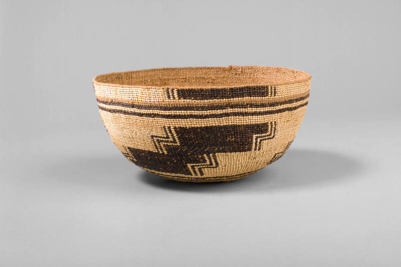 Basketry Cap, c. 1920
Hupa people; California 
Willow rods, sedge root, maidenhair, fern, bea…