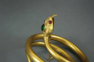Armlet Worn by Modjeska in "Cleopatra", c.1880
Unknown maker; Paris, France
Gold and imitatio…