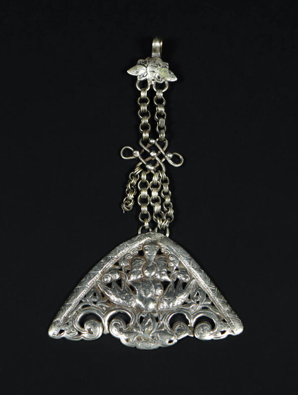 Clothing Ornament, 20th Century
Miao culture; Guizhou Province, China
Silver; 6 3/8 × 3 5/8 ×…
