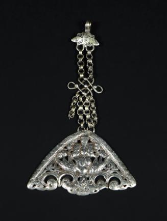 Clothing Ornament, 20th Century
Miao culture; Guizhou Province, China
Silver; 6 3/8 × 3 5/8 ×…