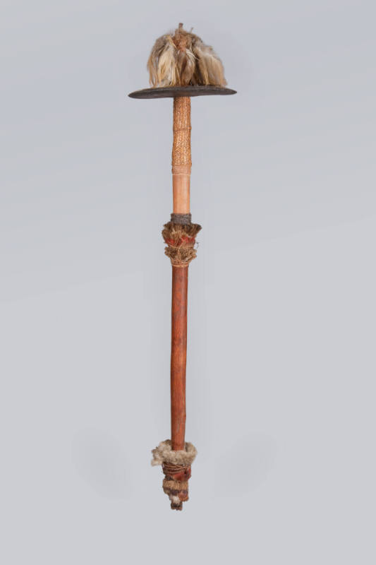 War Club, early 20th Century
New Guinea, Melanesia
Wood, stone, feather, wicker and fiber; 36…