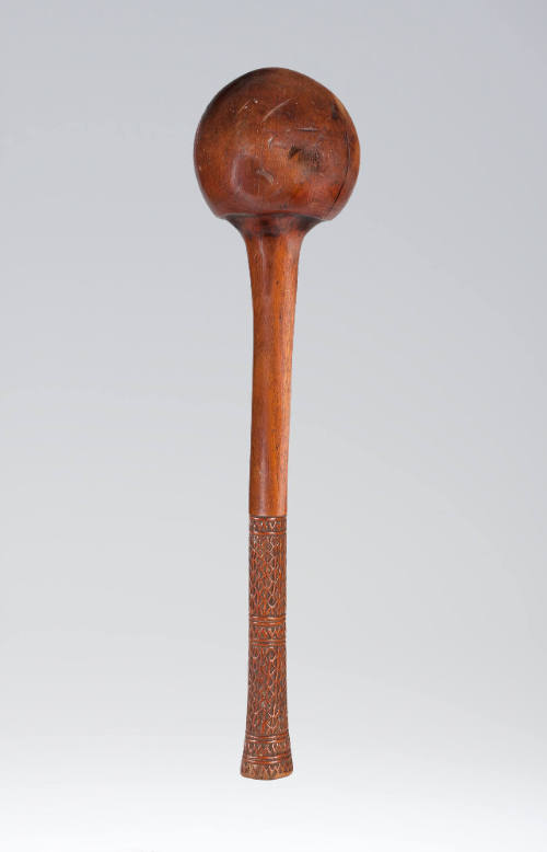 Throwing Club (Iula Drisia), 19th Century
Fiji, Melanesia
Wood; 15 × 3 × 1 1/8 in.
97.138.12…