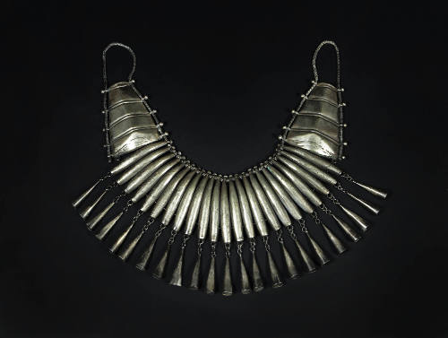 Paneled Necklace with Dangling Cones, 20th Century
Miao culture; Guizhou Province, China
Silv…