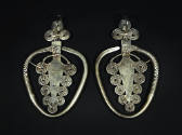 Reverse Teardrop Earrings with Spiral Discs, 20th Century
Miao culture; Guizhou Province, Chin…