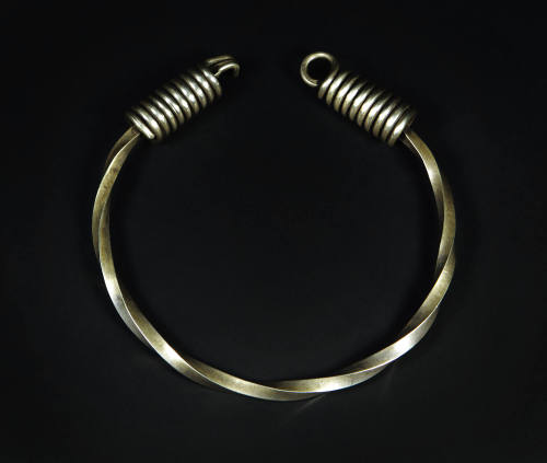 Neck Ring with Coiled Accents, 20th Century
Miao culture; Guizhou Province, China
Silver; 6 5…