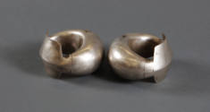 Hollow Silver Cuffs (Kadla or Kadiya), 20th Century
Gujarati culture; Gujarat, India 
Silver;…