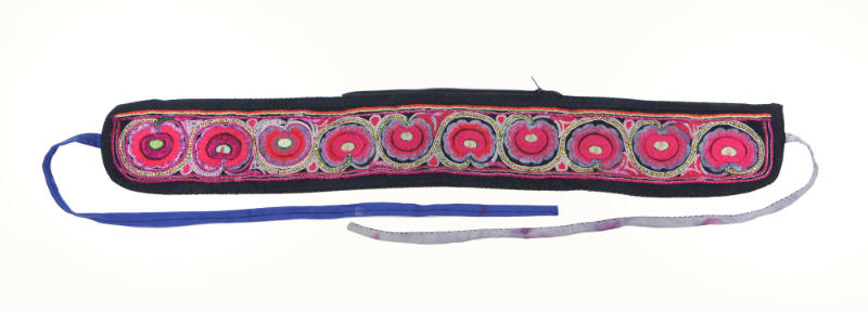 Pouch, 20th Century
Miao culture; probably Guizhou Province, China
Cotton, silk, metal and me…