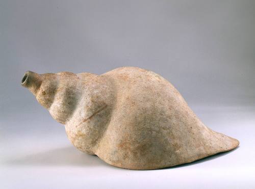 Shell Horn, 200 BC- 300 AD
West Mexico Shaft Tomb culture; Colima, West Mexico
Ceramic; 6 x 8…