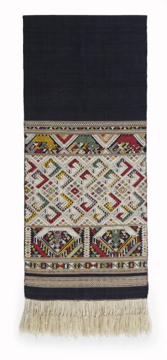 Shawl, 20th Century
Miao culture; probably Guizhou Province, China
Cotton and silk; 17 × 86 i…