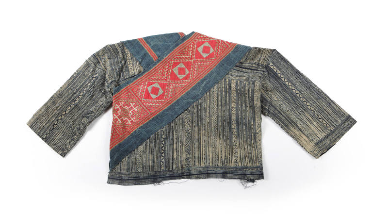 Shirt, 20th Century
Miao culture; Guizhou Province, China
Cotton, silk and batik; 15 1/2 × 30…