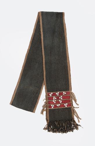 Sash or Belt, early to mid 20th Century
Naga culture; Nagaland, India
Wool and shell; 7 1/4 ×…