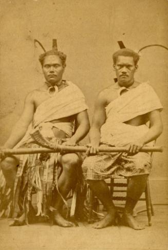 Fijian Men with Clubs, 1871-1879
Francis Herbert Duffy (British-born Australian, 1846-1910); L…