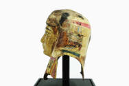 Mummy Mask, 332 BCE - 330 CE
Egypt, Africa 
Linen, plaster, gold leaf and pigment; 15 × 12 3/…