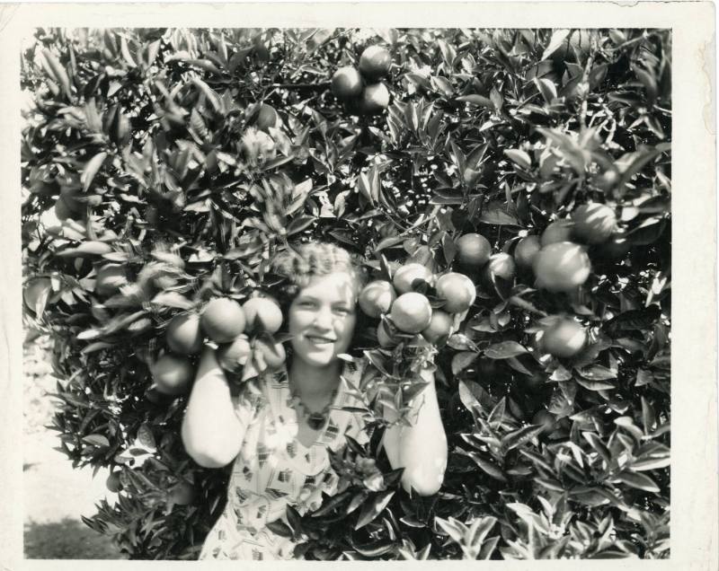 Woman Posing with Oranges, early 20th Century
Unknown Photographer; Orange County, California
…