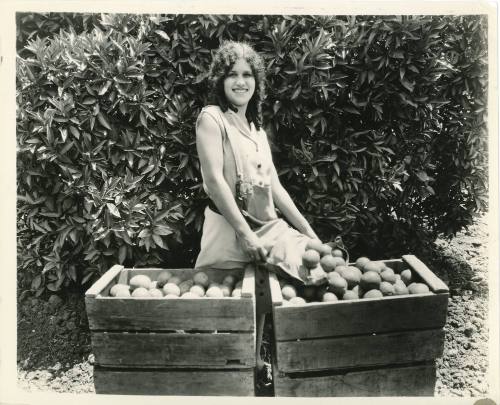 Woman Posing with Oranges, 1920s
Edward W. Cochems (American, 1874-1929)
Photographic print; …