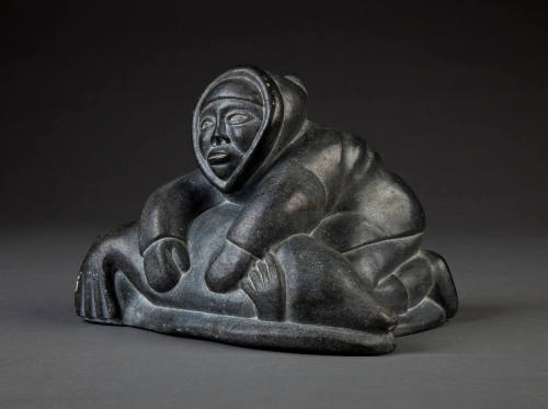 Man with Seal, c. 1960
Abraham Pov (Inuit, 1927-1994); Canada
Soapstone; 7 1/4 × 10 × 10 1/4 …