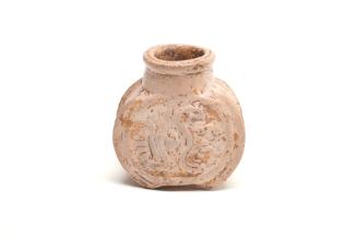 Flask with Glyphs and Ribbed Sides, c. 600-900 A.D.
Maya culture; Mexico
Ceramic; 1 7/8 x 2 x…