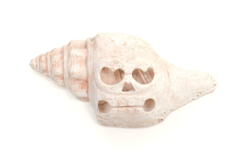 Carved Shell Trumpet, Post Classic Period (1200-1500)
Veracruz, Mexico
Shell; 3 1/4 x 6 7/8 x…