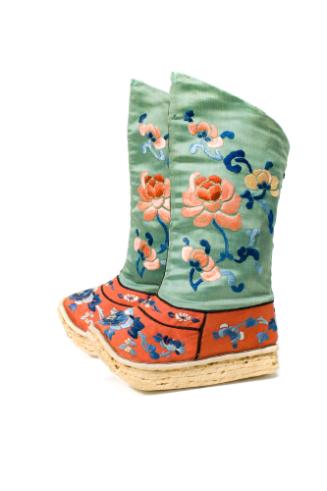 Children's Boots, Qing Dynasty to Republic of China (1644-1912) 
China
Silk and leather; 10 3…