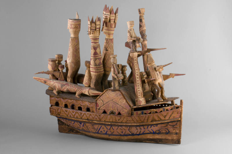 Soul Boat, 20th Century
Kuna people; Panama
Balsa wood, paint and nails;  26 1/2 x 12 x 31 1/…