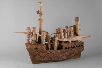 Soul Boat, 20th Century
Kuna people; Panama
Balsa wood, paint and nails;  26 1/2 x 12 x 31 1/…