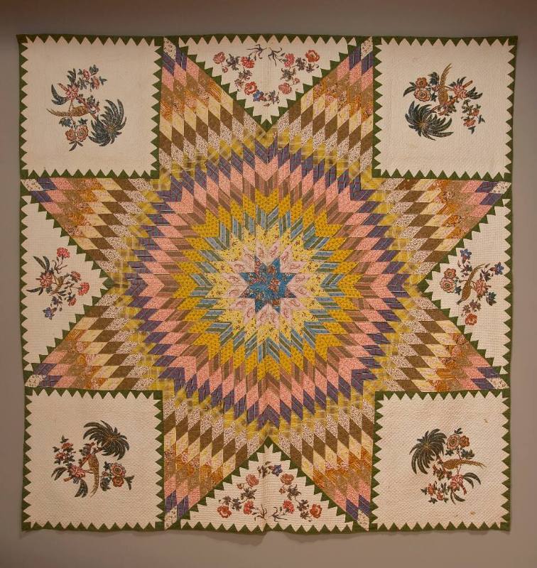 Quilt with "Star of Bethlehem" Pattern, c. 1840
United States
Cotton; 100 × 100 in.
2002.14.…