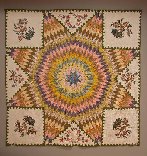 Quilt with "Star of Bethlehem" Pattern, c. 1840
United States
Cotton; 100 × 100 in.
2002.14.…