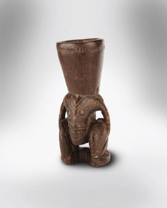 Betel Nut Mortar (Dap Dap), 20th Century
Papua New Guinea, Melanesia
Wood and lime; 6 × 2 1/2…