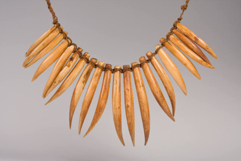 Whale Tooth Necklace (Wasekaseka), 19th Century
Fiji, Melanesia
Sperm whale tooth and fiber; …