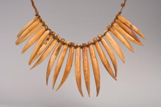 Whale Tooth Necklace (Wasekaseka), 19th Century
Fiji, Melanesia
Sperm whale tooth and fiber; …