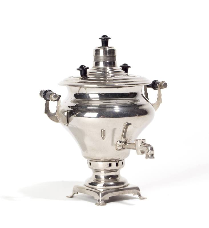 Miniature Samovar, c. 1970
Union of Soviet Socialist Republics
Silver; 5 1/2 x 4 7/8 x 4 in.
…