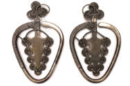 Reverse Teardrop Earrings with Spiral Discs, 20th Century
probably Yao culture; Guangdong, Hun…