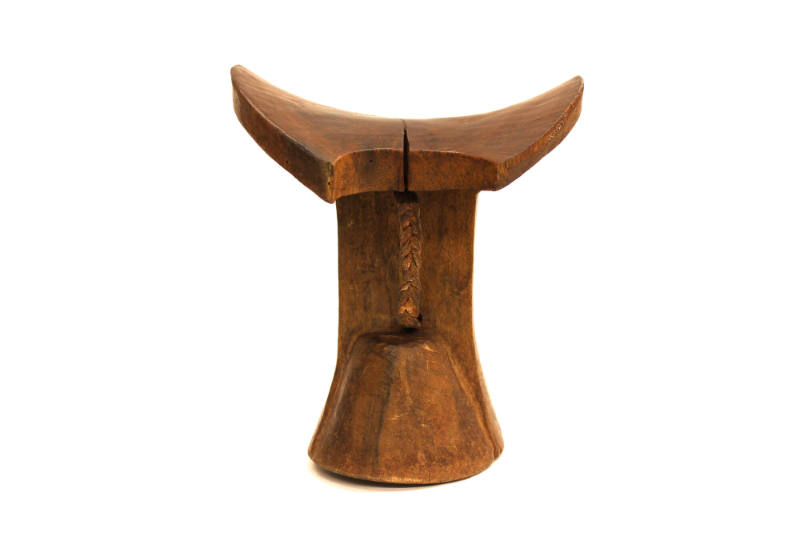 Headrest, 20th Century
probably Turkana culture; Kenya
Wood and leather; 7 3/8 × 6 1/4 × 5 3/…