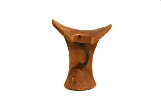 Headrest, 20th Century
probably Turkana culture; Kenya
Wood and leather; 6 1/2 × 5 5/8 × 4 in…