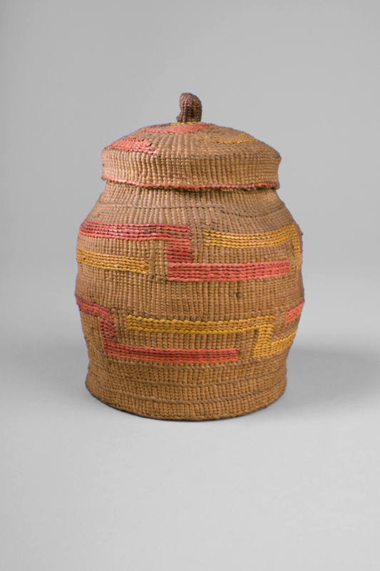 Basket, 1800s-1900s
Tlingit people; Alaska
Spruce root; 6 1/4 x 4 1/2 in. 
2337
Gift of Mrs…