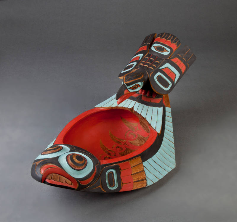 Feast Bowl, c.1985
Don Lelooska Smith (Cherokee/Kwakiutl, 1933-1996); British Columbia
Wood a…