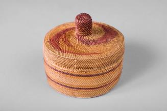 Lidded Basket with Knob, unknown date
Nootka- Makah people; British Columbia, Canada
Cedar an…